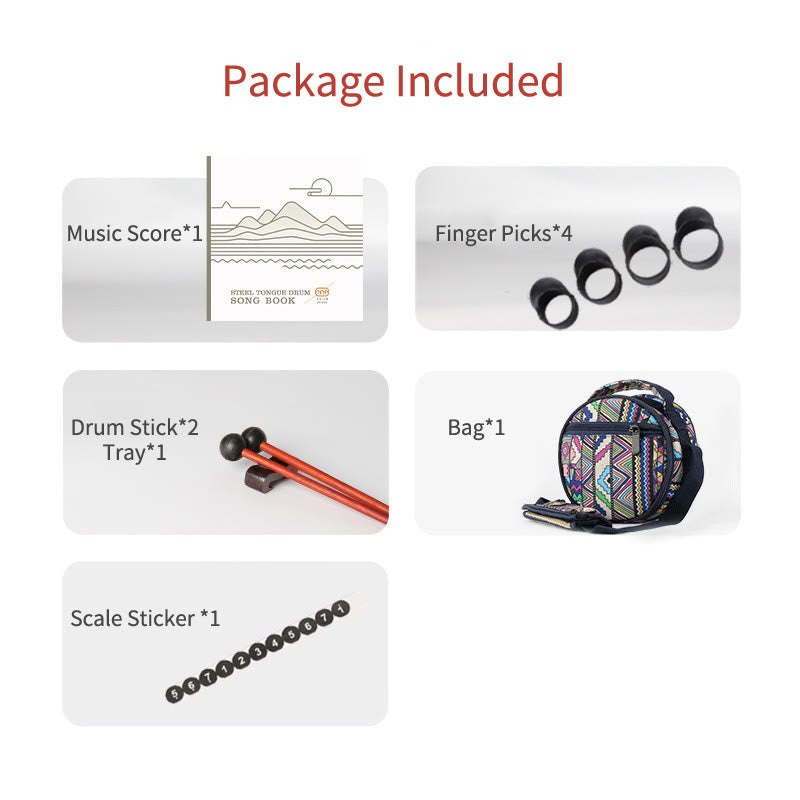 KarmaRipple's Steel Tongue Drum Sound Balancing Meditation Yoga Drum Kit 8 Note 5 Inch With Carry Bag p9
