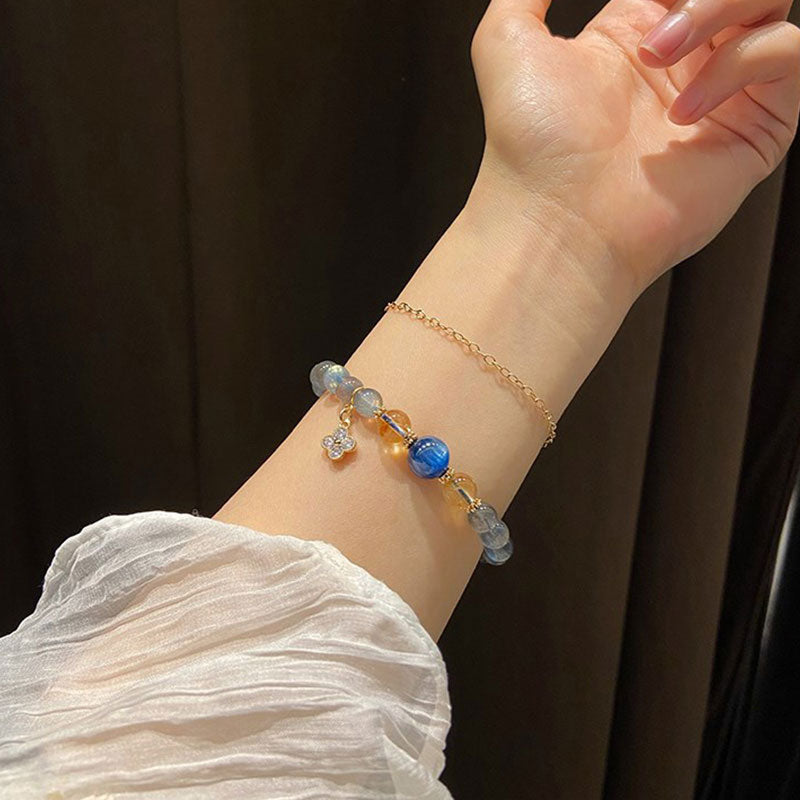 KarmaRipple's Authentic Moonstone Flower Chram Balancing Beadwork Bracelet p3