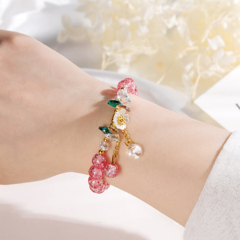 KarmaRipple's Simple Design Flower Talisman Glass Bead Bracelet p19