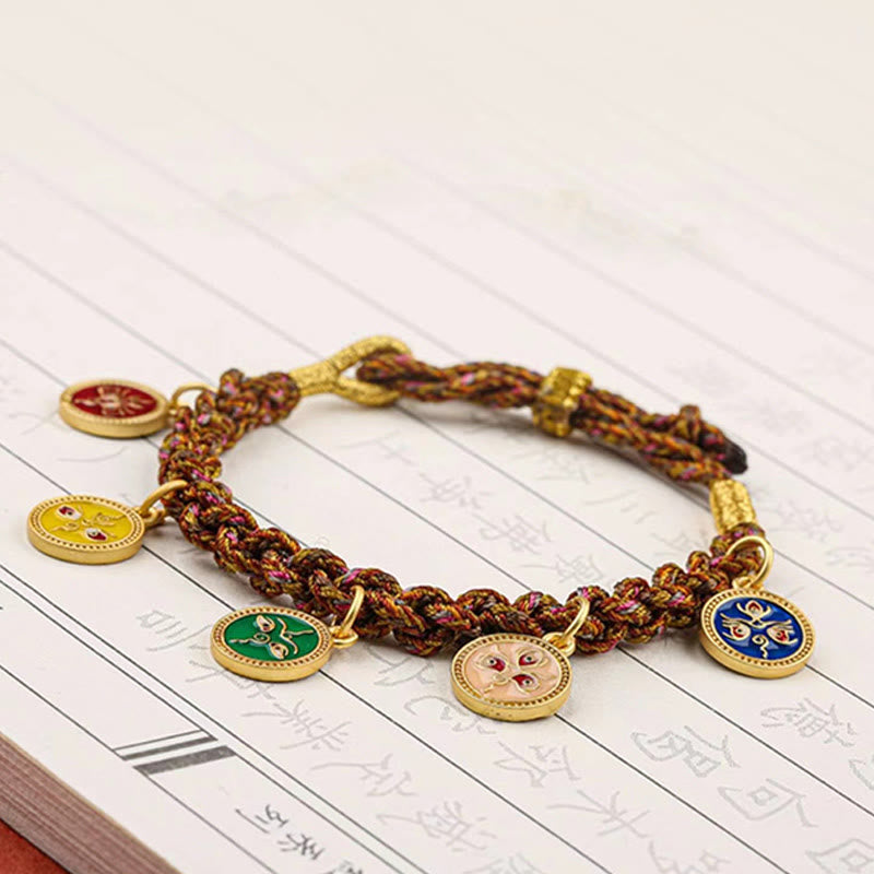 KarmaRipple's Tibetan Five God Of Wealth Thangka Fortune Braid String Bracelet p10