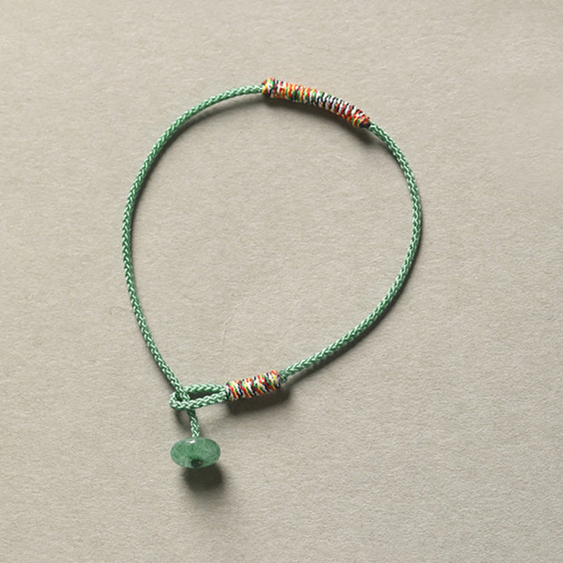 KarmaRipple's Tibetan Handmade Green Aventurine Fortune Protection Woven Rope Bracelet p6