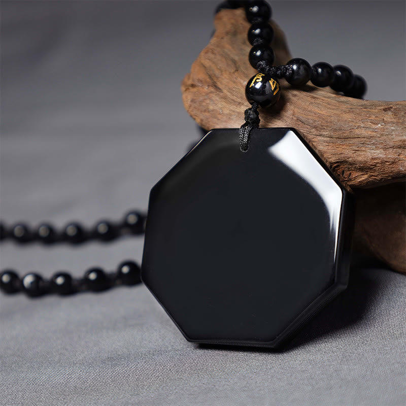 KarmaRipple's Black Obsidian Stone Yin Yang Necklace Pendant p7