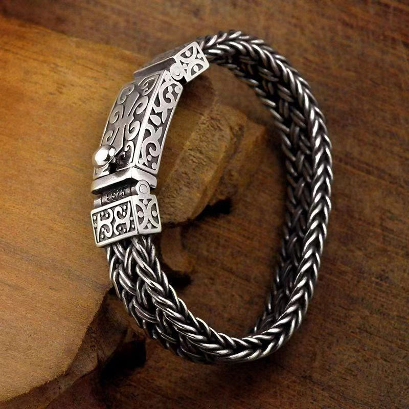 KarmaRipple's Retro Vine Totem Pattern Woven Balancing Chain Bracelet p7