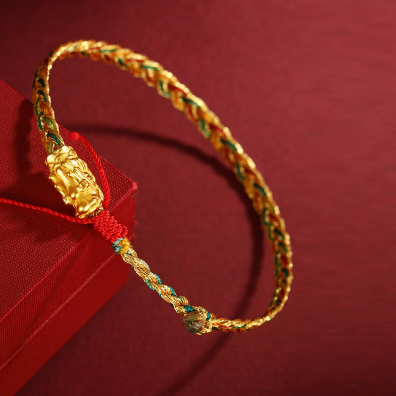 KarmaRipple's Year of the Dragon Handmade Colorful Dragon Carved Success Woven Bracelet p2