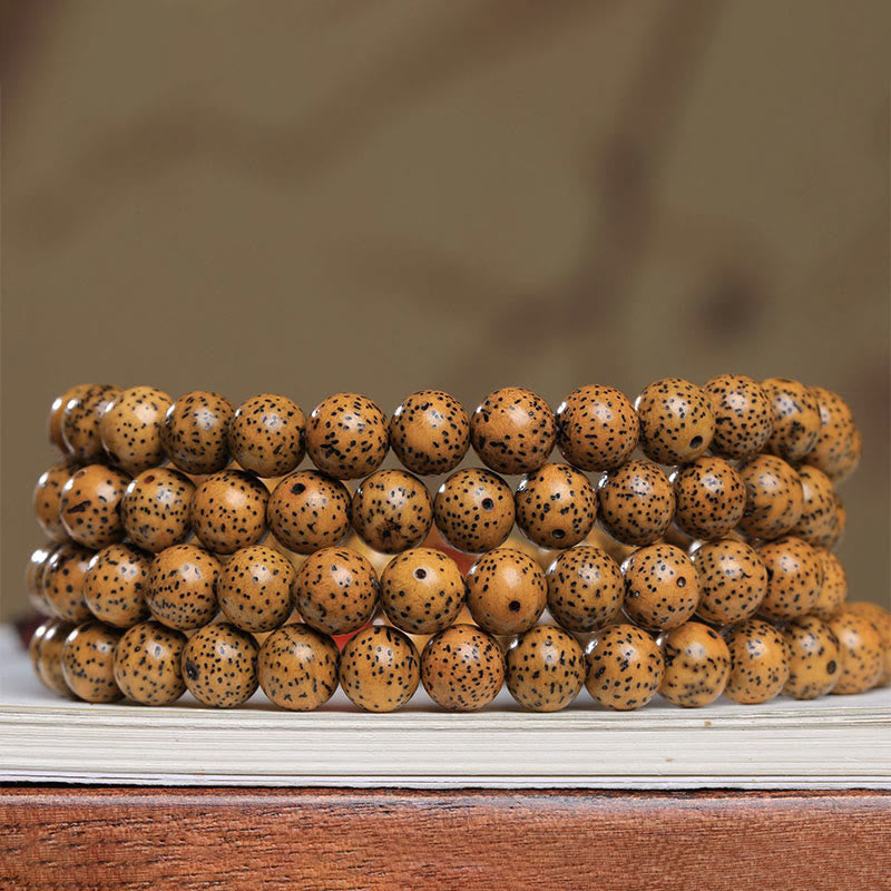 KarmaRipple's 108 Mala Beadwork Bodhi Seed Red Agate Auspiciousness Bracelet p3