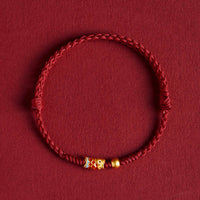KarmaRipple's 925 Sterling Silver Handmade Koi Fish Wealth Success Woven Rope Bracelet