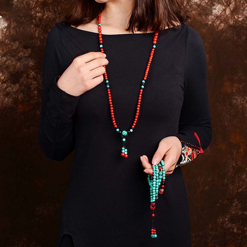 KarmaRipple's Turquoise Black Onyx Red Turquoise Bead Protection Bracelet p8