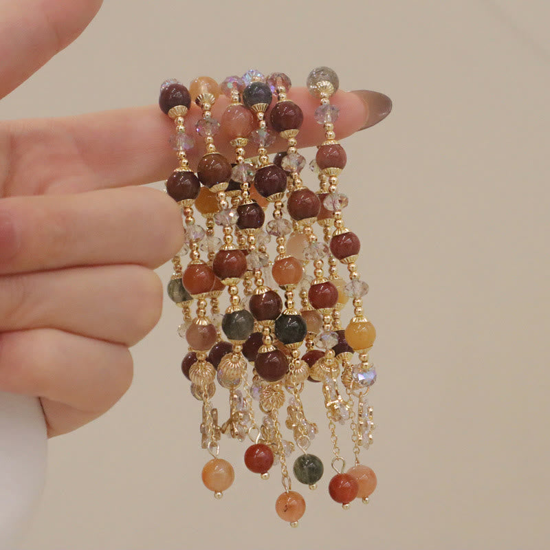 KarmaRipple's Authentic Fu Lu Shou Rainbow Gemstone Rutilated Quartz Wealth Butterfly Talisman Bracelet p15