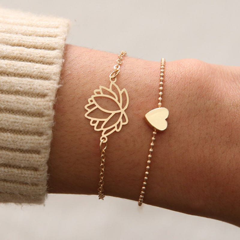 KarmaRipple's 2Pcs Lotus Flower Love Heart Enlightenment Bracelet p3