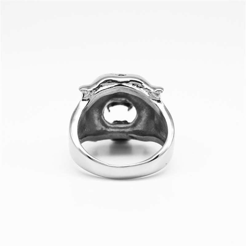 KarmaRipple's Men's Animal Tiger Head Titanium Steel Balance Calm Punk Rock Biker Ring p12