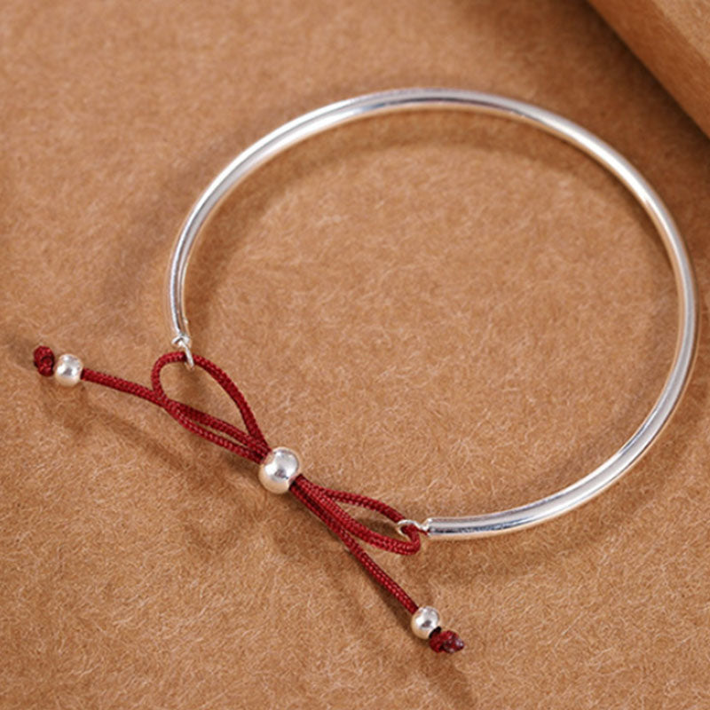 KarmaRipple's 925 Sterling Silver Red String Balancing Weave Bracelet p2