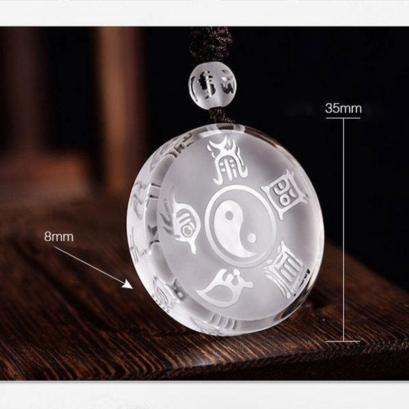KarmaRipple's Taoism Five Sacred Mountains Yin Yang Symbol Liuli Gemstone Balance Pendant Necklace Key Chain p9