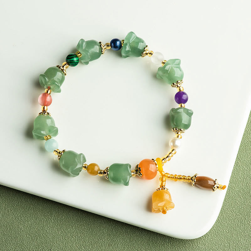 KarmaRipple's Green Aventurine Magnolia Flower Fortune Bracelet p2