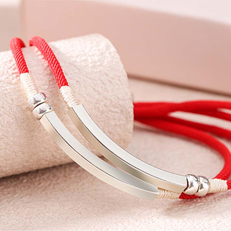 KarmaRipple's 925 Sterling Silver Red String Layered Braid Bracelet p14