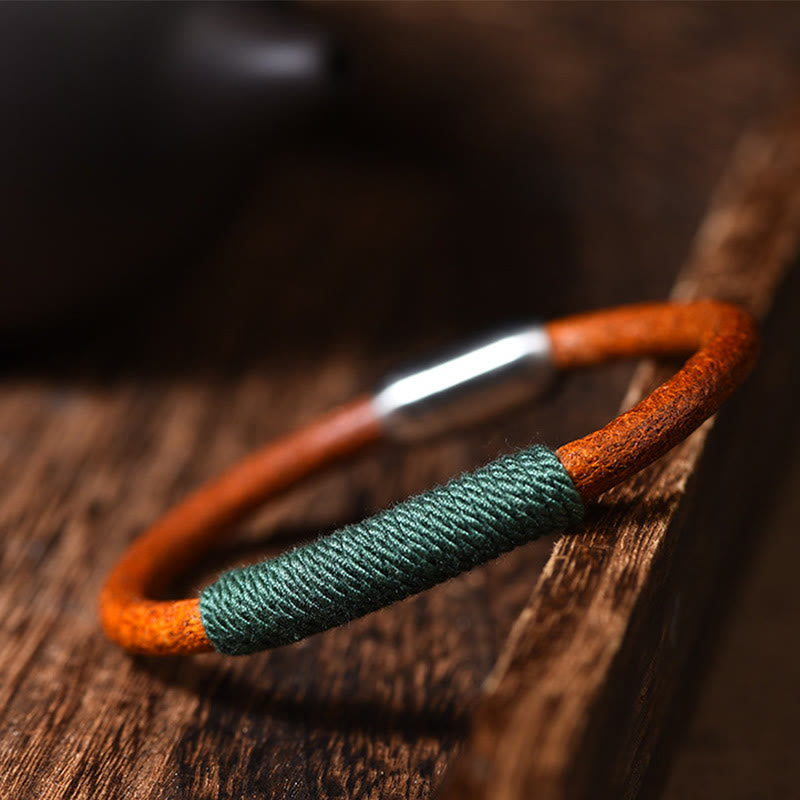KarmaRipple's Tibetan Leather Handmade Five Elements Fortune Braid String Buckle Bracelet p20