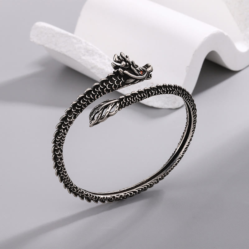 KarmaRipple's Dragon Scales Pattern Fortune Protection Bracelet Bangle p3
