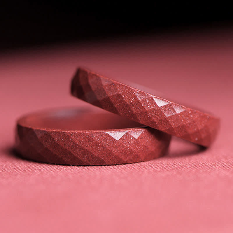 KarmaRipple's Cinnabar Om Mani Padme Hum Auspicious Clouds Blessing Ring p7