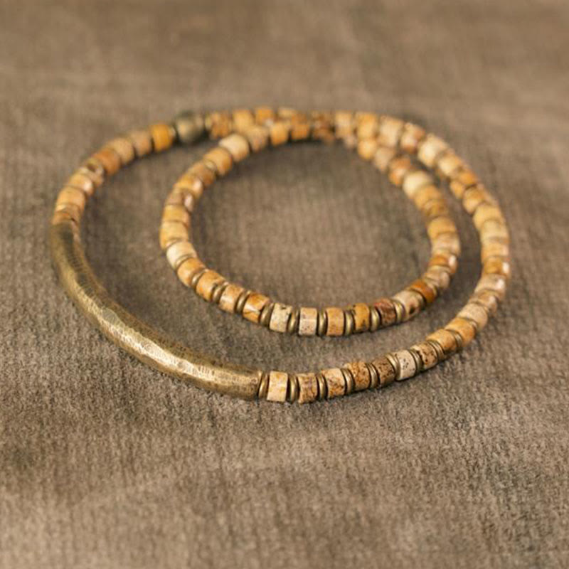 KarmaRipple's Sodalite Picture Jasper Green Point Stone Balance Wisdom Bracelet p13