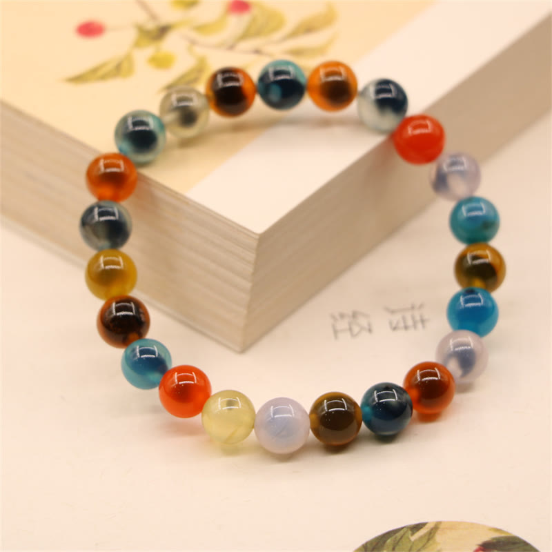 KarmaRipple's Colorful Candy Agate Balancing Strength Bead Bracelet p5