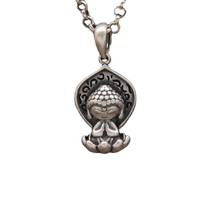 KarmaRipple's 999 Sterling Silver Meditation Buddha Lotus Serenity Pendant Necklace p7