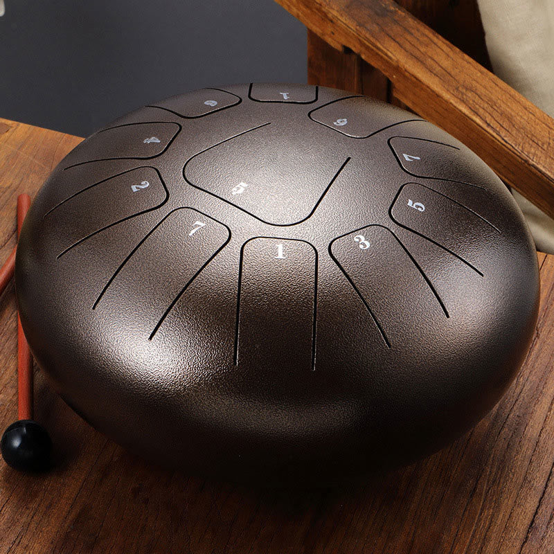 KarmaRipple's Steel Tongue Drum Sound Balancing Mindfulness Meditation Yoga Drum Kit 11 Note 8 Inch p39