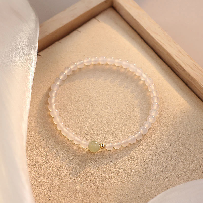 KarmaRipple's Authentic Ivory Agate Jade Fortune Protection Bracelet p2