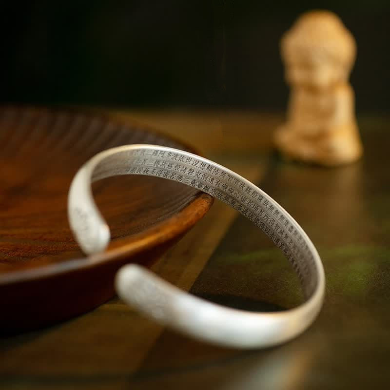 KarmaRipple's Lotus Flower Heart Sutra Ivory Bronze Balancing Fortune Bracelet p2