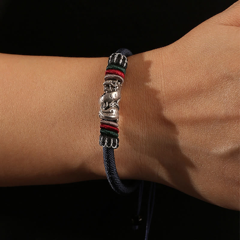 KarmaRipple's Handmade 925 Sterling Silver Year Of The Dragon Auspicious Dragon Fortune Rope Bracelet p7