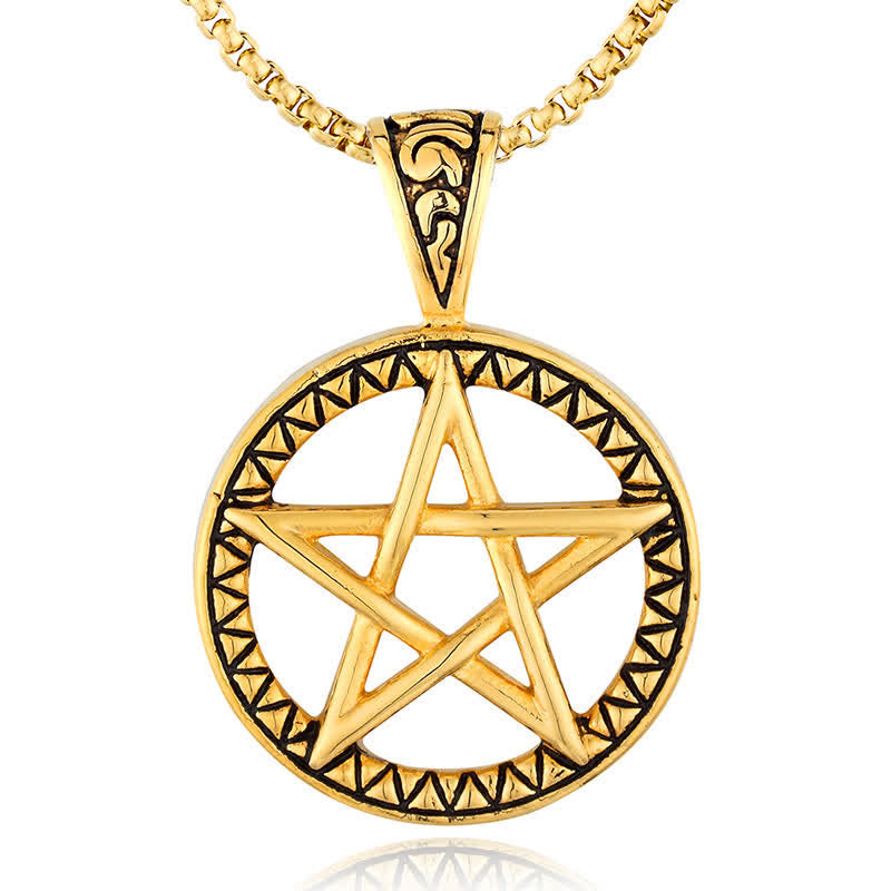 KarmaRipple's Pentagram Titanium Steel Balance Pendant Necklace p11