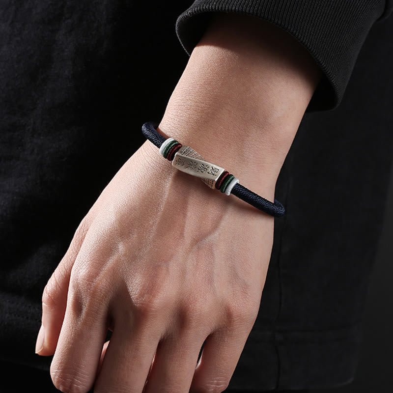 KarmaRipple's 999 Sterling Silver Profits Pouring In From All Sides Handmade Blessing String Buckle Bracelet p8