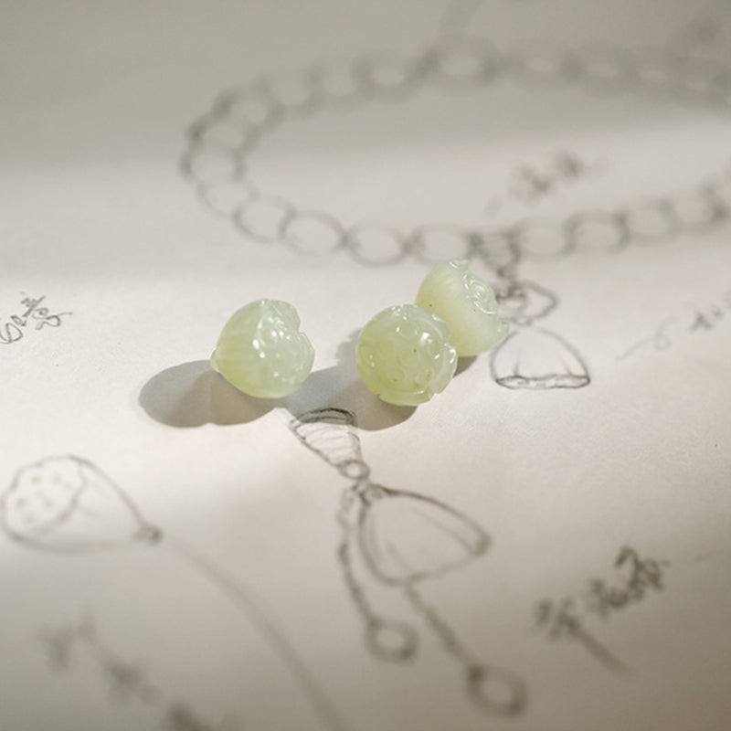 KarmaRipple's Ivory Agate Jade Lotus Protection Bracelet p9