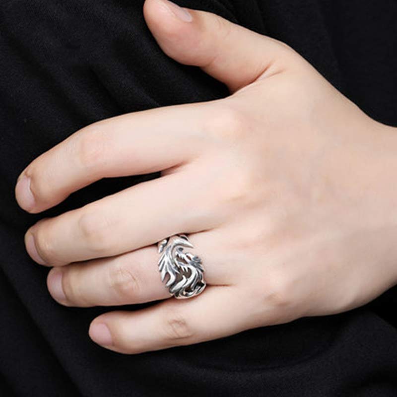 KarmaRipple's Dragon Pattern Protection Strength Adjustable Ring p3