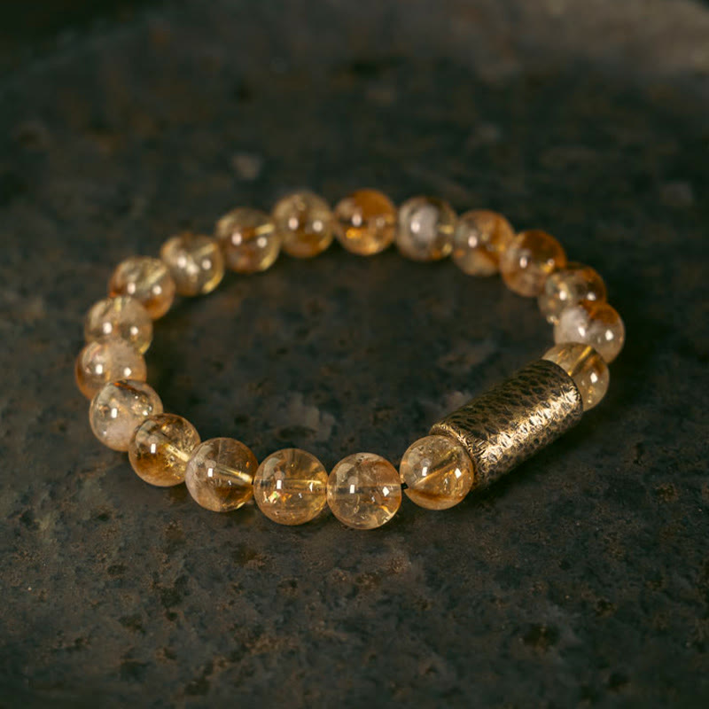 KarmaRipple's Authentic Citrine Gemstone Brass Bead Protection Bracelet p12