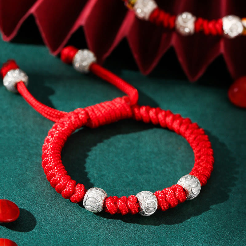 KarmaRipple's 925 Sterling Silver King Kong Weave Multicolored Red String Strength Handmade Woven Kids Child Bracelet p7