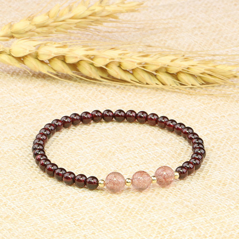 KarmaRipple's Authentic Garnet Strawberry Quartz Calm Bracelet p8