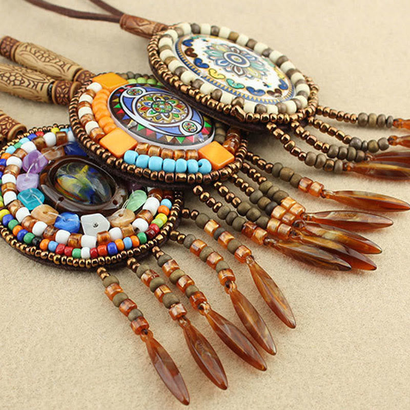 KarmaRipple's Mandala Pattern Beadwork Creativity Pendant Necklace p11