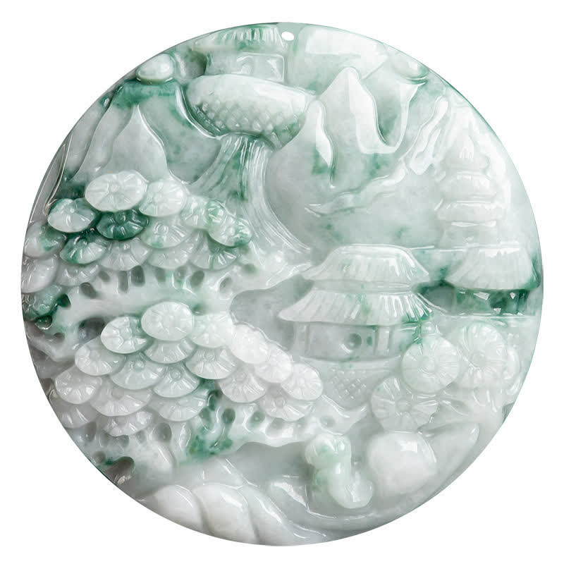 KarmaRipple's Mountain Landscape Jade Abundance String Pendant p13