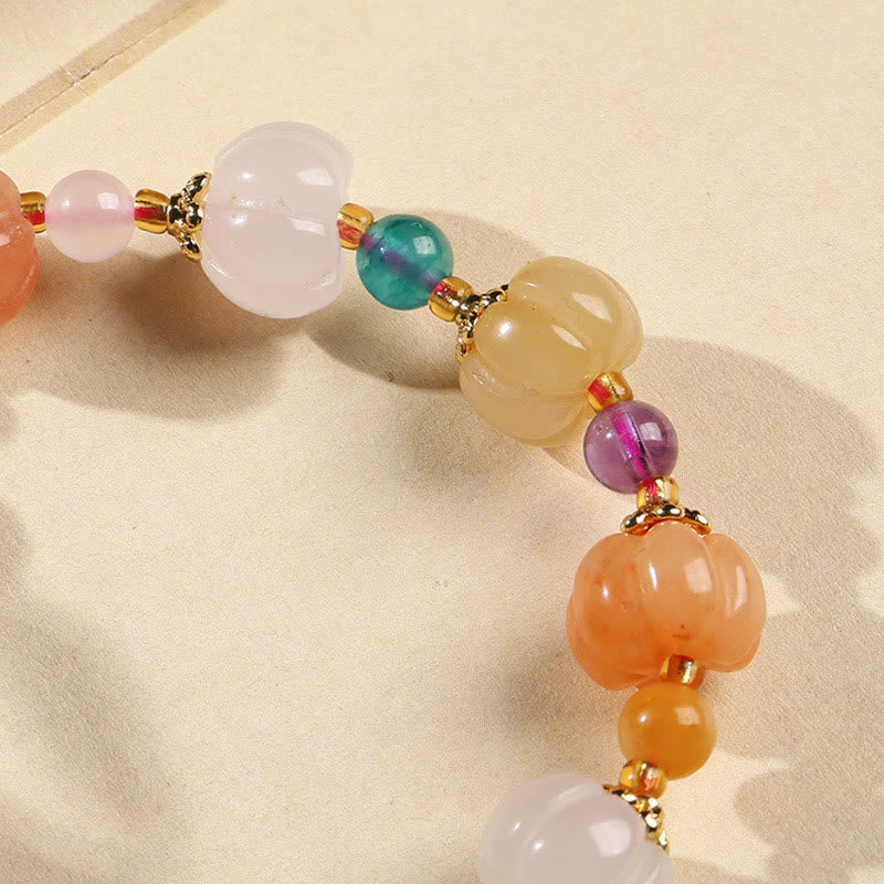 KarmaRipple's Authentic Golden Silk Jade Crystals Gourd Pixiu Pumpkin Beadwork Wealth Talisman Bracelet p5