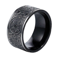 KarmaRipple's Four Guardian Beast Dragon Ivory Tiger Suzaku Basalt Carved Success Fortune Ring