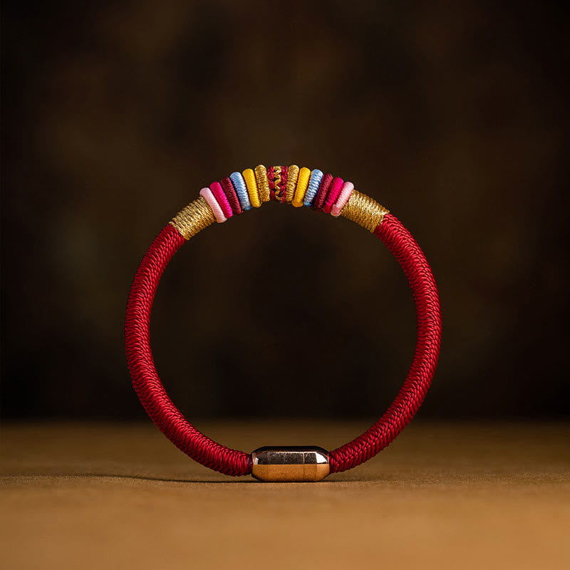 KarmaRipple's Tibetan Handmade King Kong Weave Protection Magnetic Buckle Woven Bracelet ( p1