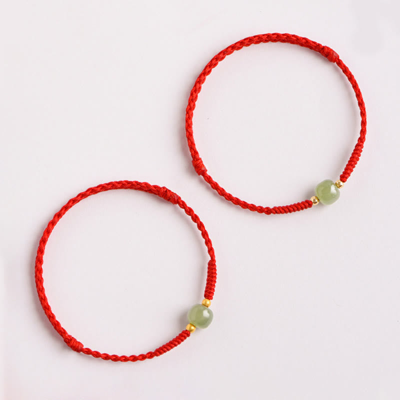 KarmaRipple's Handmade Jade Fortunate Bead Prosperity Woven Bracelet p7