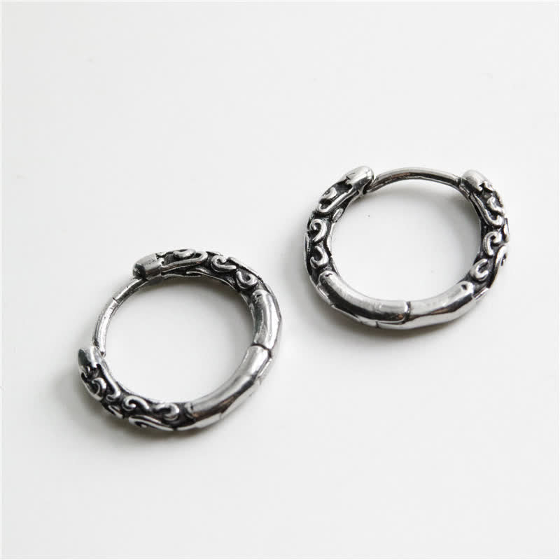 KarmaRipple's Viking Celtic Hoop Titanium Steel Balance Earrings p4