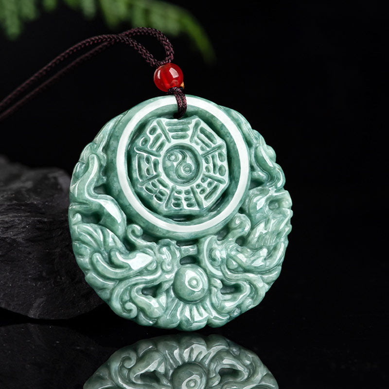 KarmaRipple's Dragon Jade Yin Yang Balance Pendant String Necklace p5