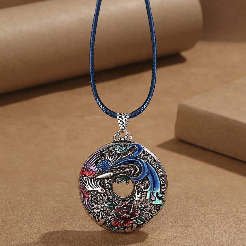 KarmaRipple's Phoenix Peony Flower Fortune Protection Pendant Necklace p13