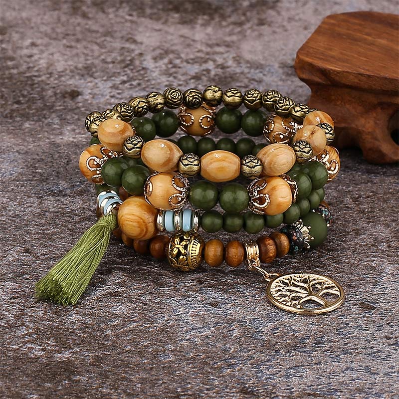KarmaRipple's Wenge Wood Layered Tree Tassel Balancing Bracelet p13