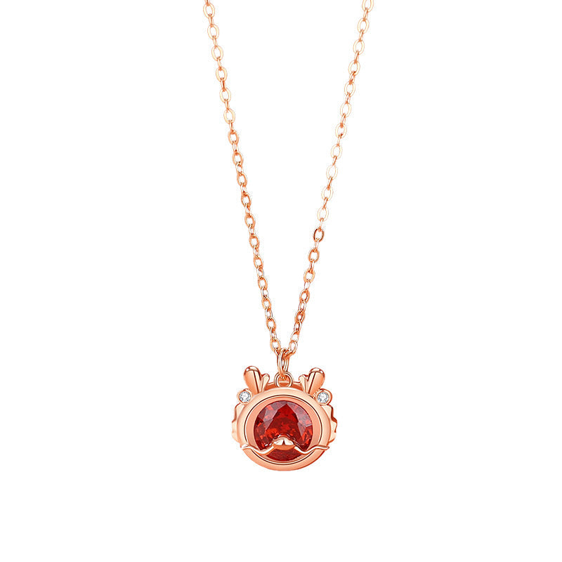 KarmaRipple's 925 Sterling Silver Year Of The Dragon Fortune Red Zircon Pendant Necklace Bracelet Earrings Ring ( p10