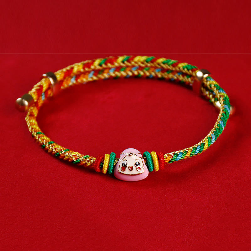 KarmaRipple's Colorful Rope Zongzi Pattern Fu Character Fortune Handmade Bracelet p12
