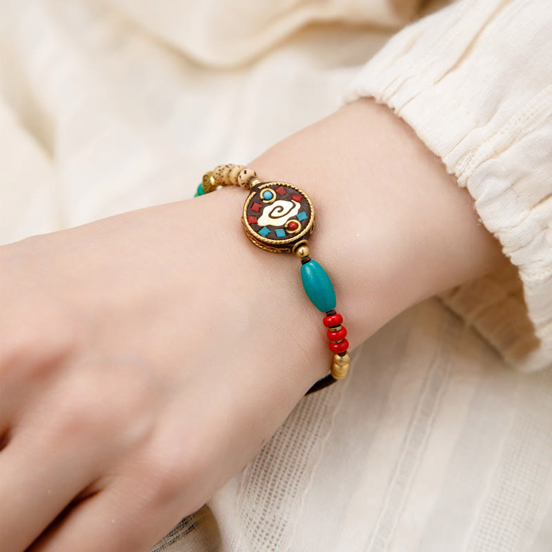 KarmaRipple's Tibetan Turquoise Om Mani Padme Hum Protection Strength Bracelet p10