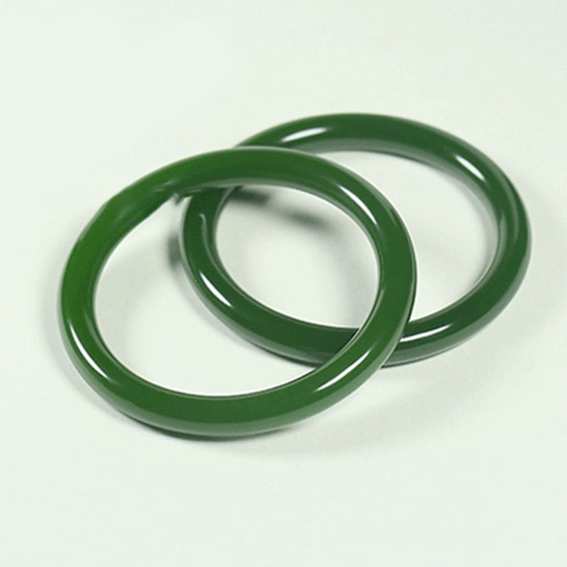 KarmaRipple's Cyan Jade Longevity Blessing Bangle Bracelet p5