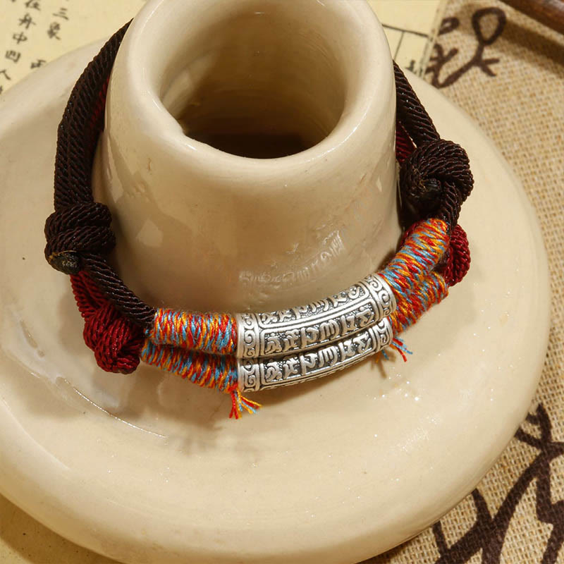 KarmaRipple's Handmade 999 Sterling Silver Om Mani Padme Hum Protection?Rope Bracelet p9